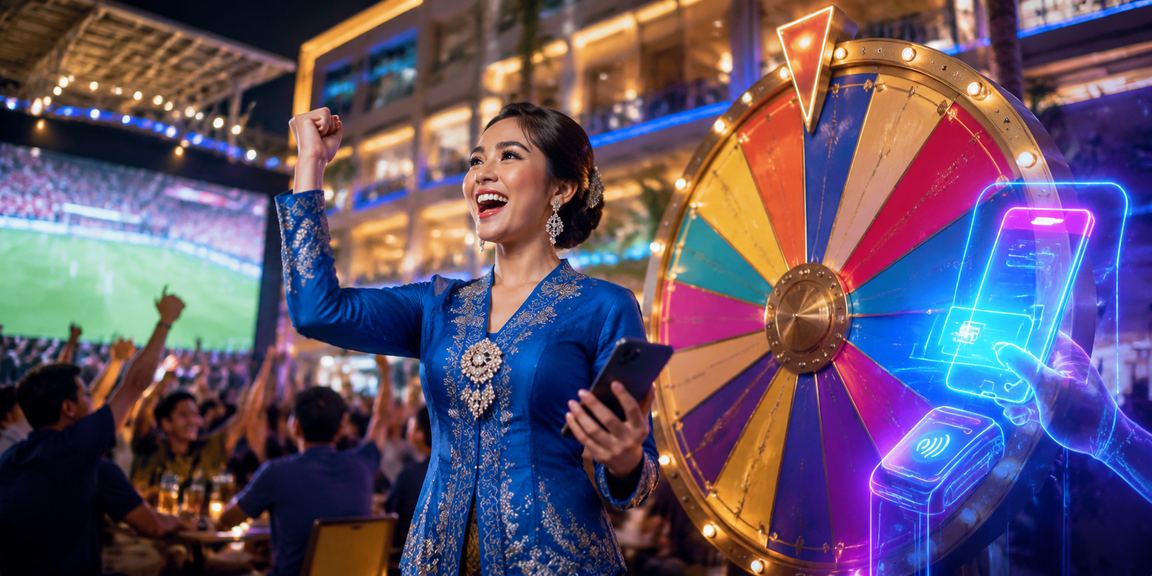 Pemenang cabutan bertuah kasino di Johor Bahru dengan pakaian baju kurung