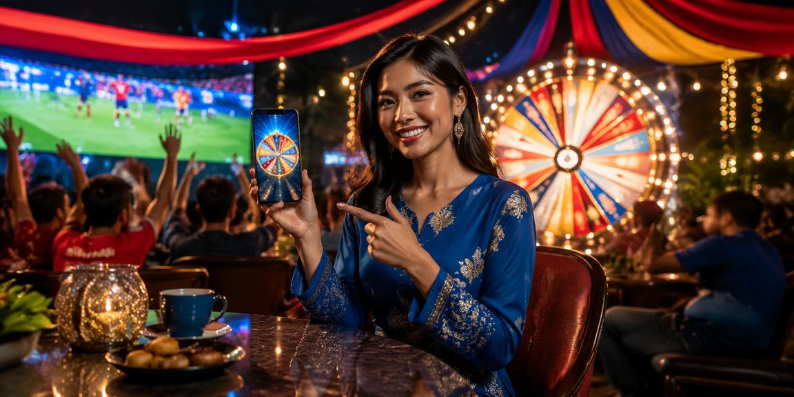 Meja roulette di Kota Bharu dengan pemain berbaju kurung yang bergaya