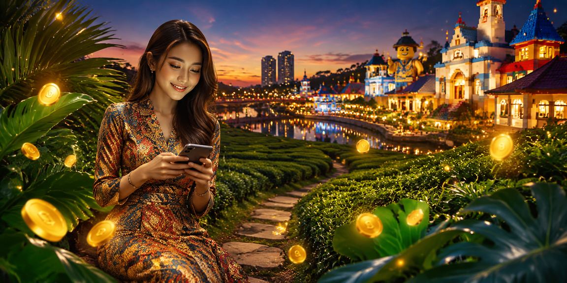 Pemain rummy Malaysia dengan corak batik menikmati permainan kad dalam talian
